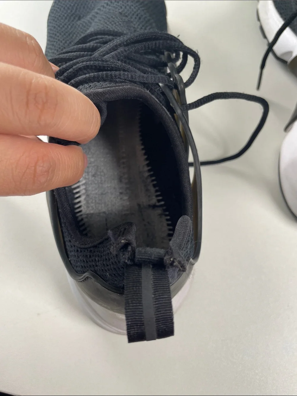 Nike Men’s Black Knit Lace-Up Sneakers with White Midsole